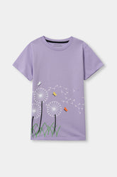 Girls Voilet Flower Tee
